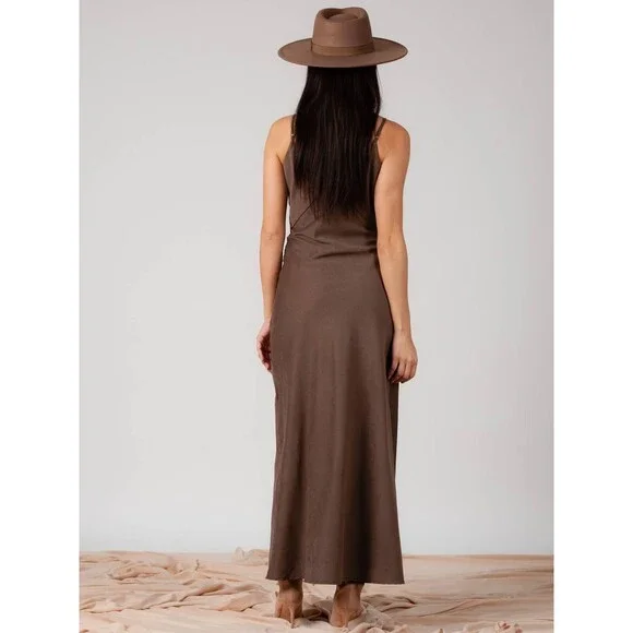 Lucca Couture JENN SEAM DETAILED SLIP DRESS-TAMARIND - Picture 2 of 4